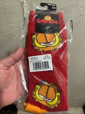 Men's Crew Socks in Red — Cartoon Graphic Comfort